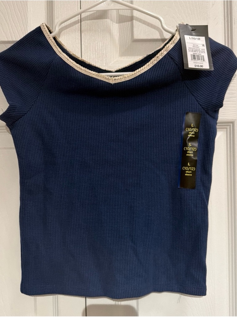 Girls Navy Cap Sleeve Knit Top — Classic Navy